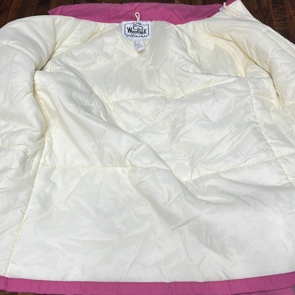 Woolrich Jacket Utility Wildberry Pink color size M VTG 80s front zipand pockets - Picture 6 of 13